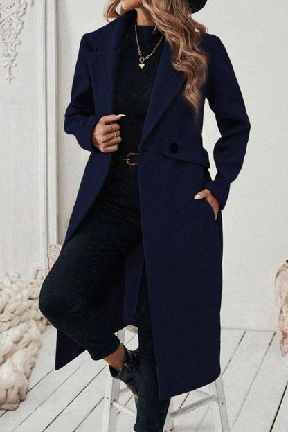 Beatrice | Wide Collar Belted Long Coat