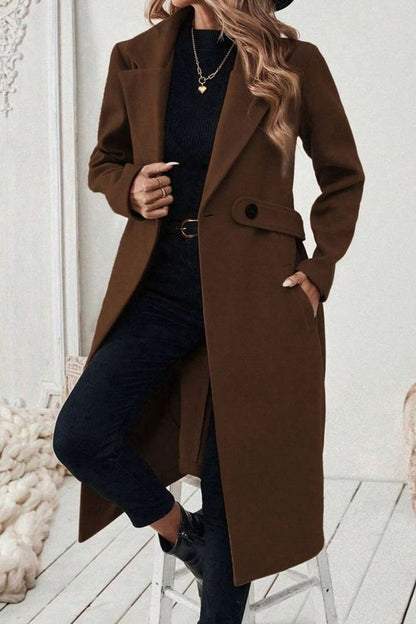 Beatrice | Wide Collar Belted Long Coat