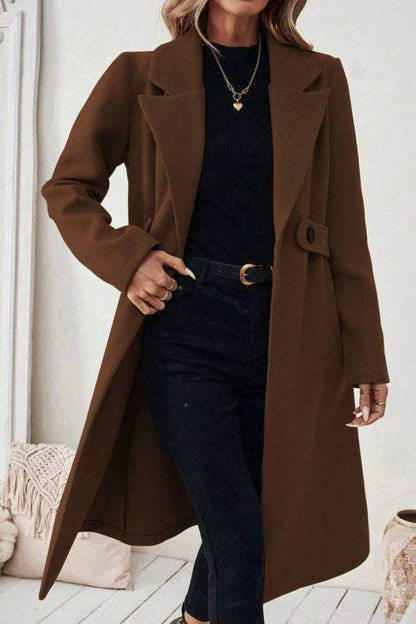 Beatrice | Wide Collar Belted Long Coat