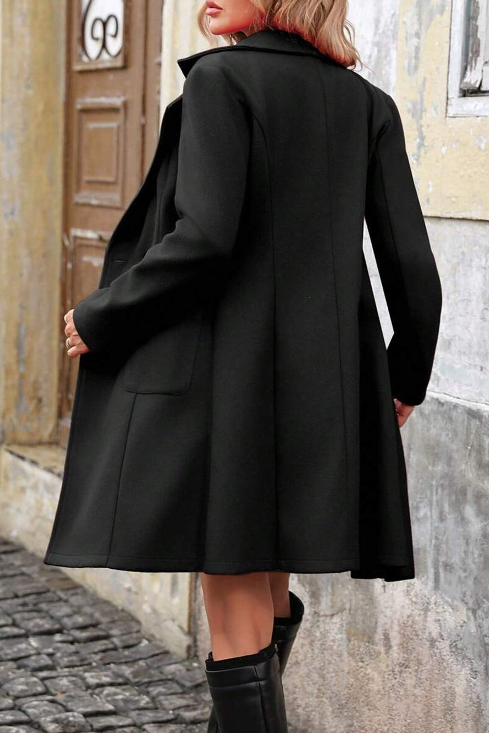 Fleur | Double Breasted Flared Midi Coat