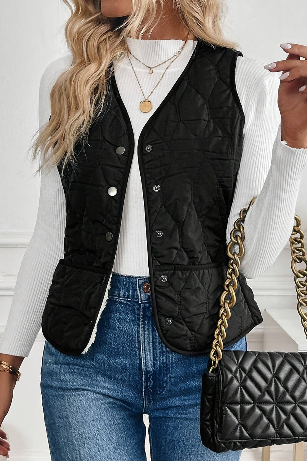 Iris | Reversible Sherpa Quilted Gilet