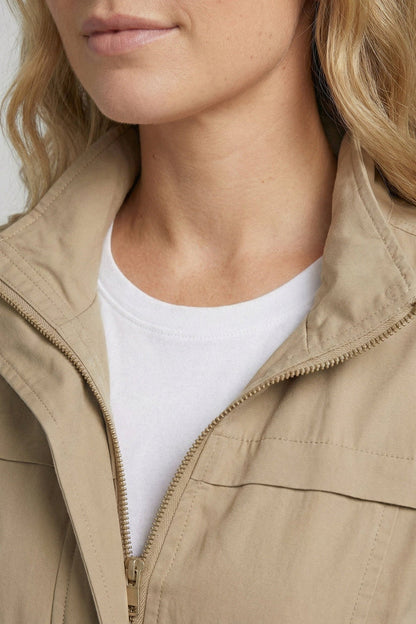 Jade | Drawstring Waist Flap Pocket Utility Jacket