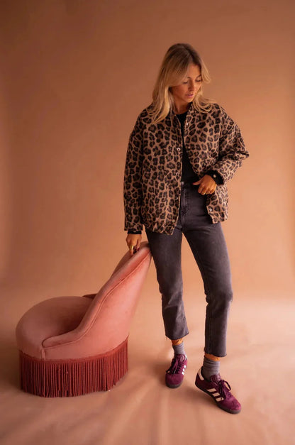 Cecilia | Leopard Print Button Up Pocket Jacket