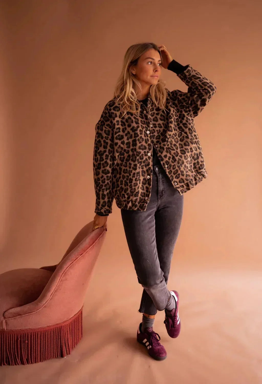Cecilia | Leopard Print Button Up Pocket Jacket
