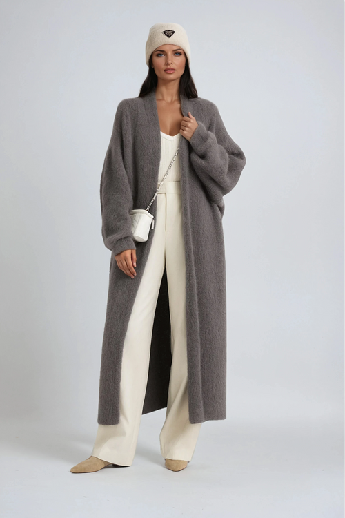 Hena | Long Wool Cardigan Coat
