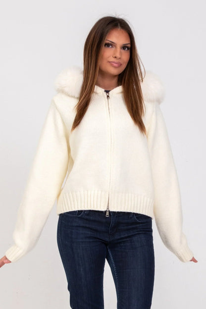 Chloe | Faux Fur Hooded Cropped Jacket