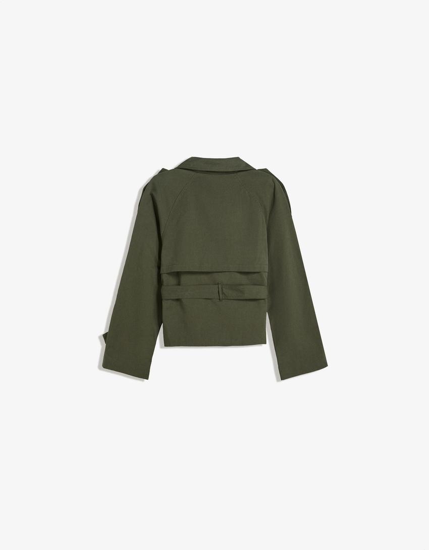 Clara | Double Breasted Cropped Trench Coat