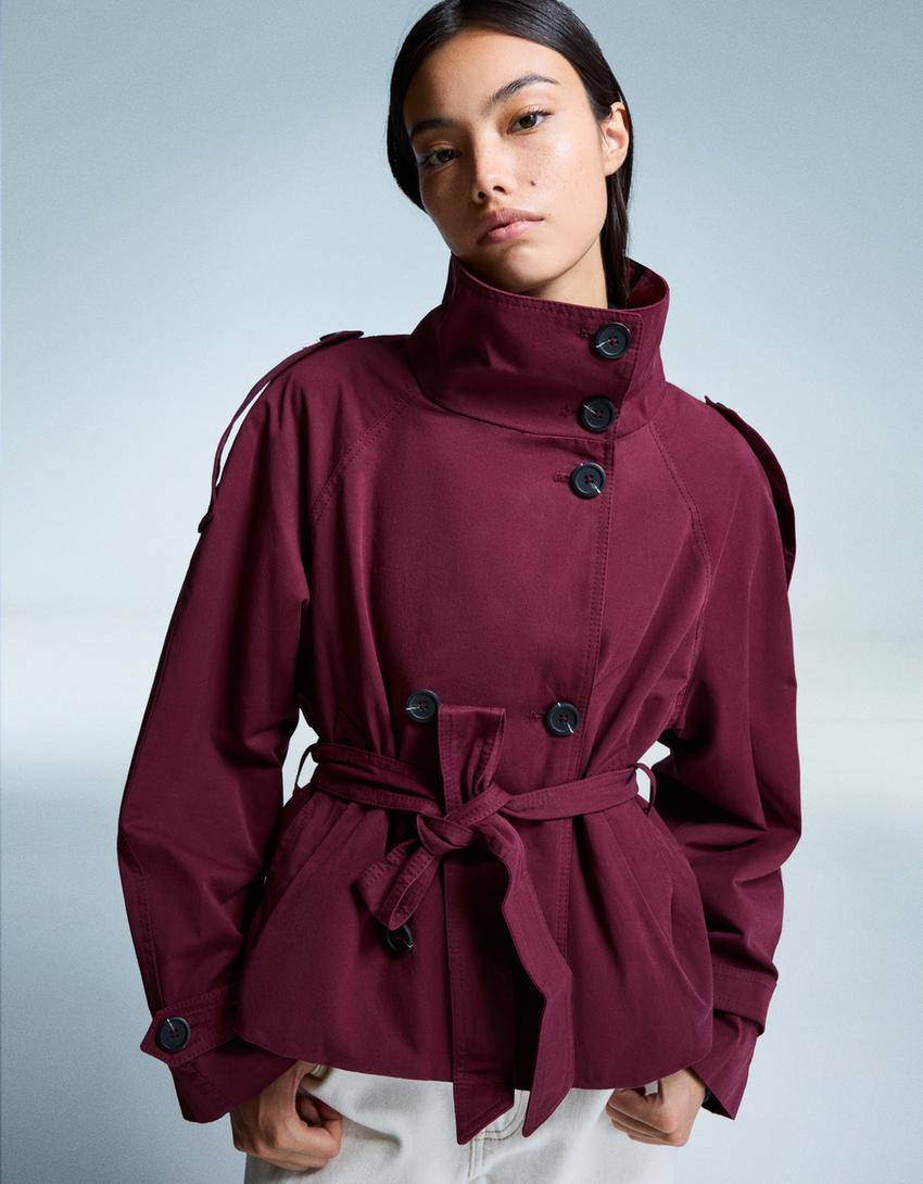 Clara | Double Breasted Cropped Trench Coat