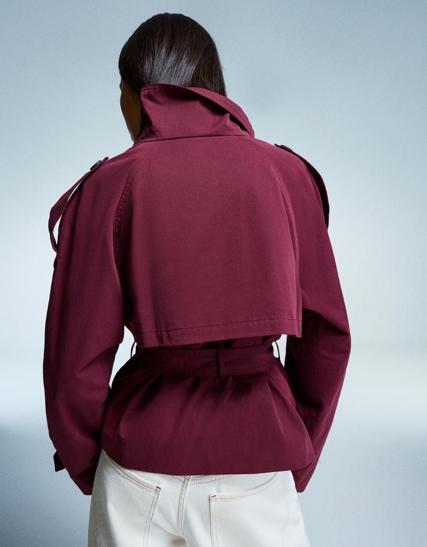 Clara | Double Breasted Cropped Trench Coat