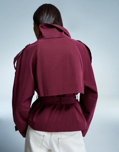 Clara | Double Breasted Cropped Trench Coat