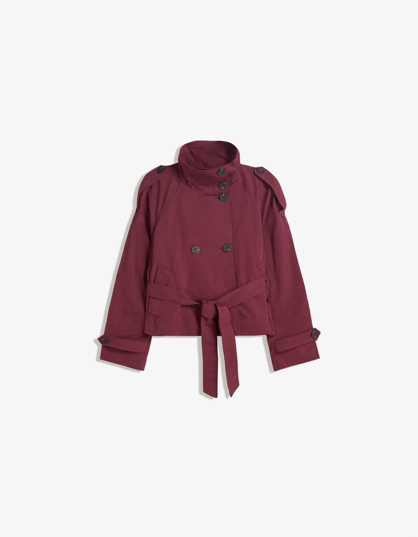Clara | Double Breasted Cropped Trench Coat