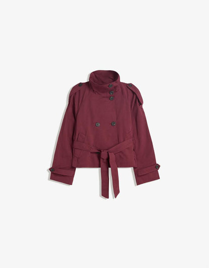 Clara | Double Breasted Cropped Trench Coat