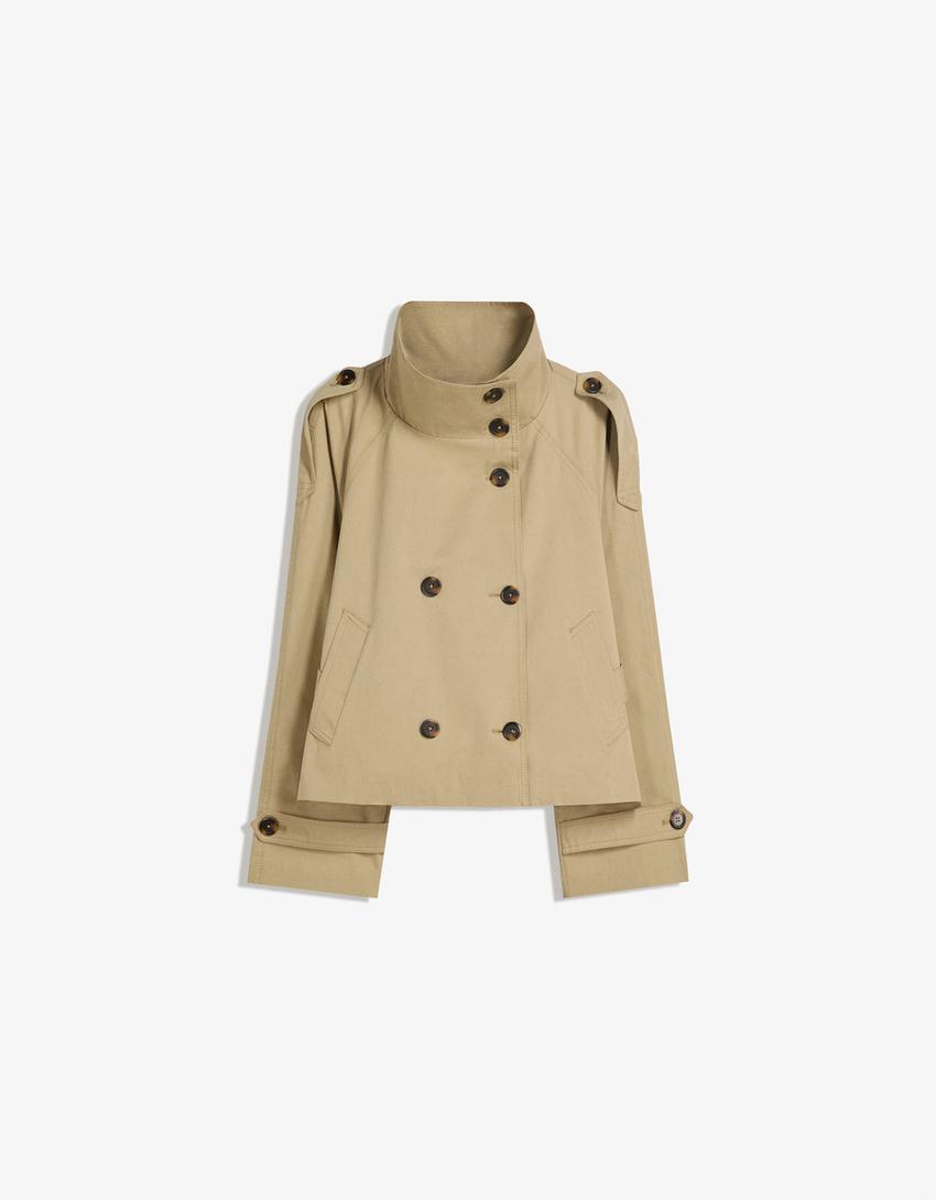 Clara | Double Breasted Cropped Trench Coat