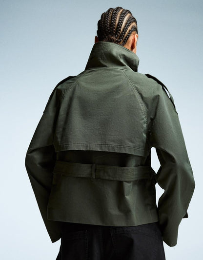 Clara | Double Breasted Cropped Trench Coat