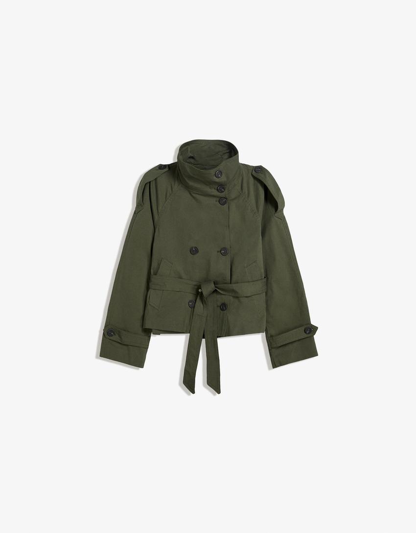 Clara | Double Breasted Cropped Trench Coat