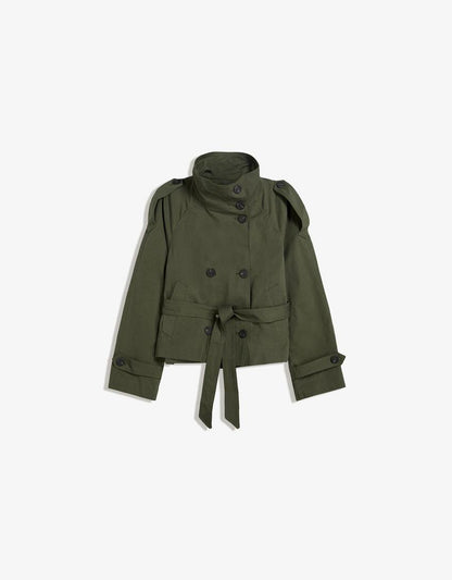 Clara | Double Breasted Cropped Trench Coat