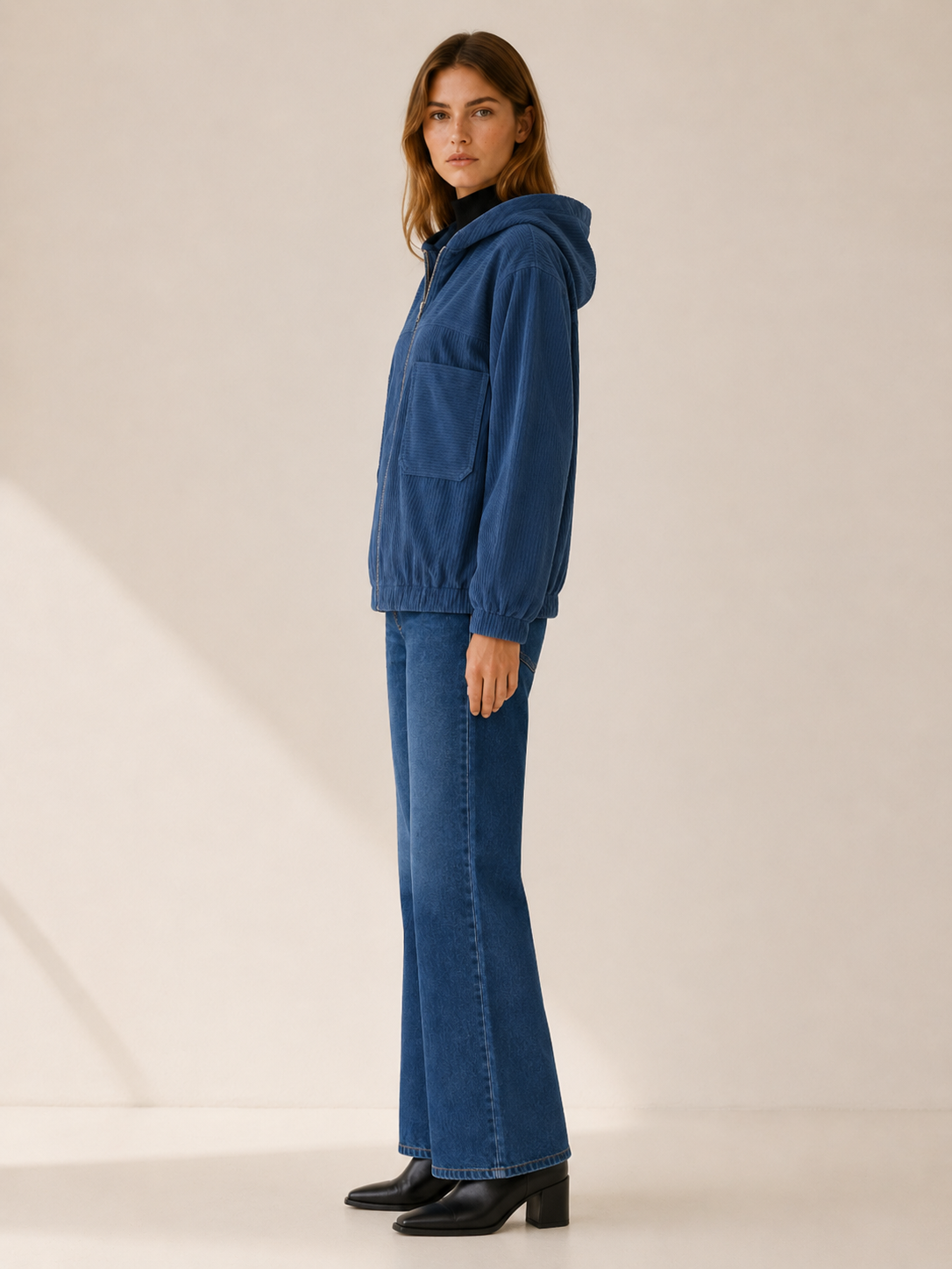 Layla | Oversized Hooded Zip Up Jacket