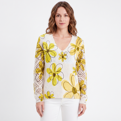Clementine | Floral V-Neck Pullover