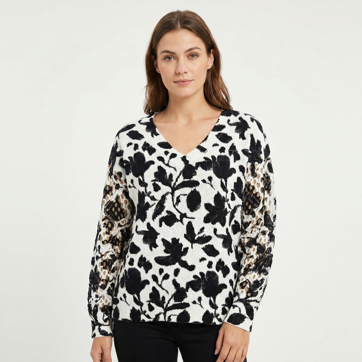 Clementine | Floral V-Neck Pullover