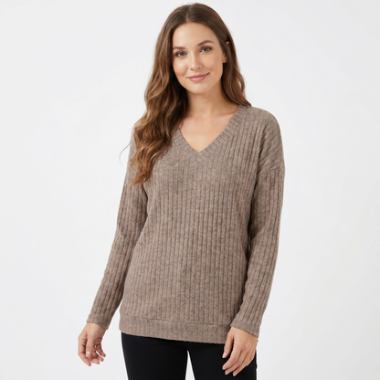 Coraline | Ribbed V-Neck Jumper