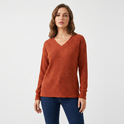 Coraline | Ribbed V-Neck Jumper