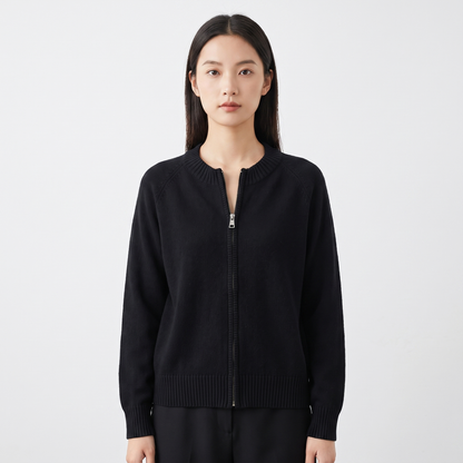 Delphine | Zip-Up Knit Cardigan Jacket
