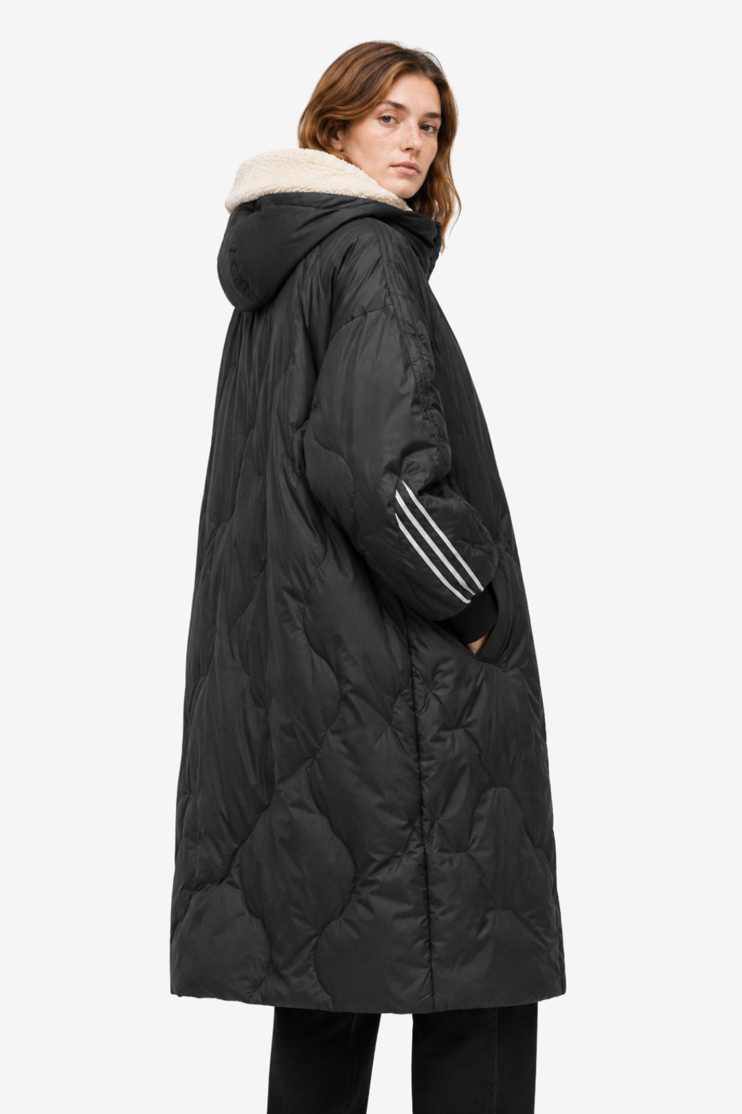 Elena | Sherpa Lined Hooded Long Puffer Coat