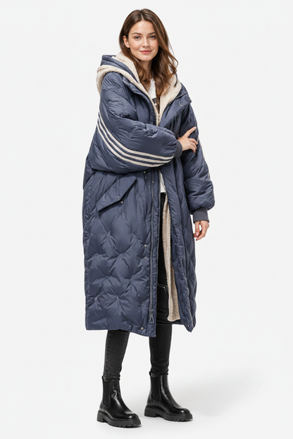 Elena | Sherpa Lined Hooded Long Puffer Coat