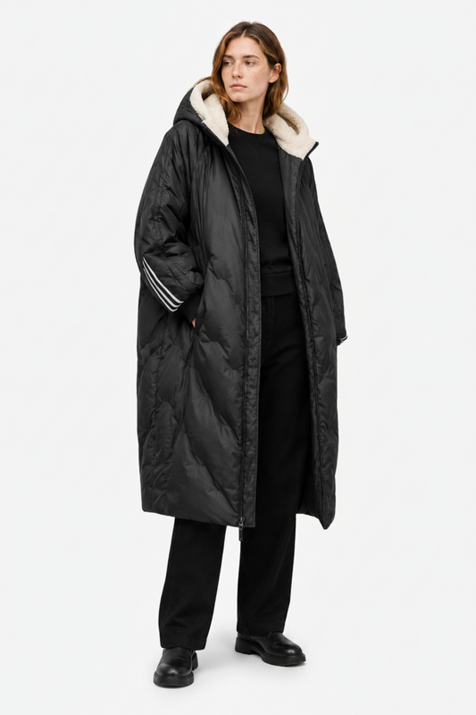 Elena | Sherpa Lined Hooded Long Puffer Coat