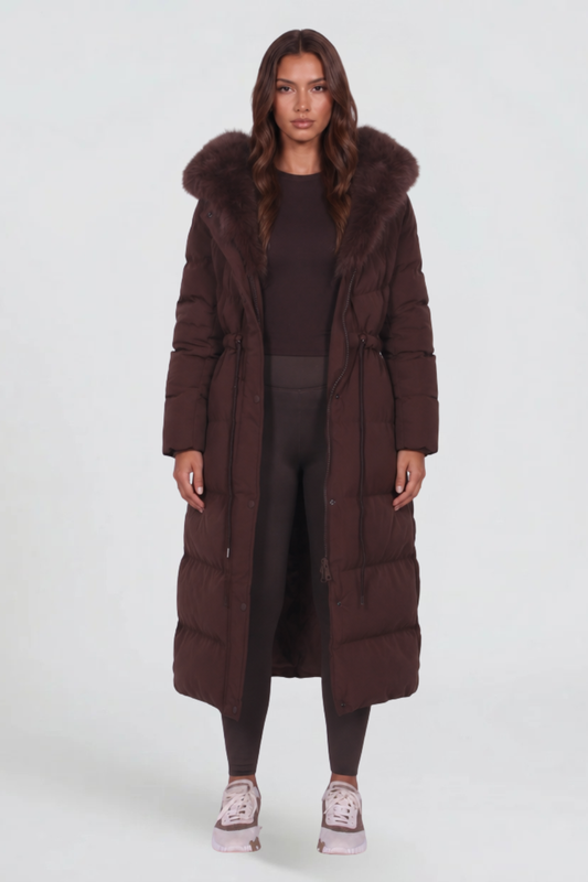 Eliza | Faux Fur Hooded Long Puffer Coat