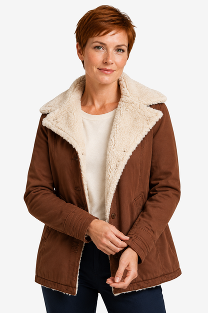 Elowen | Faux Suede Shearling Long Coat