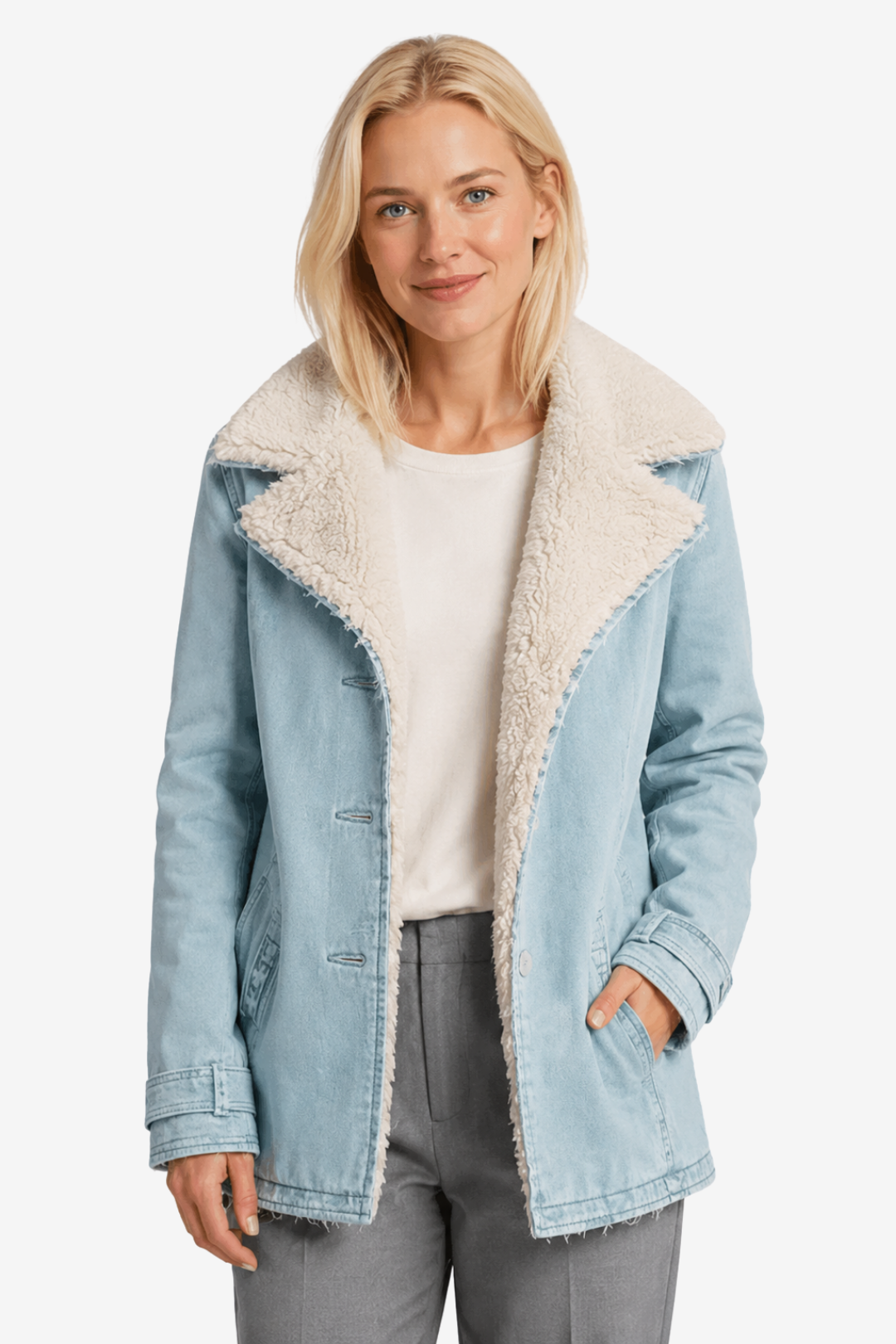 Elowen | Faux Suede Shearling Long Coat