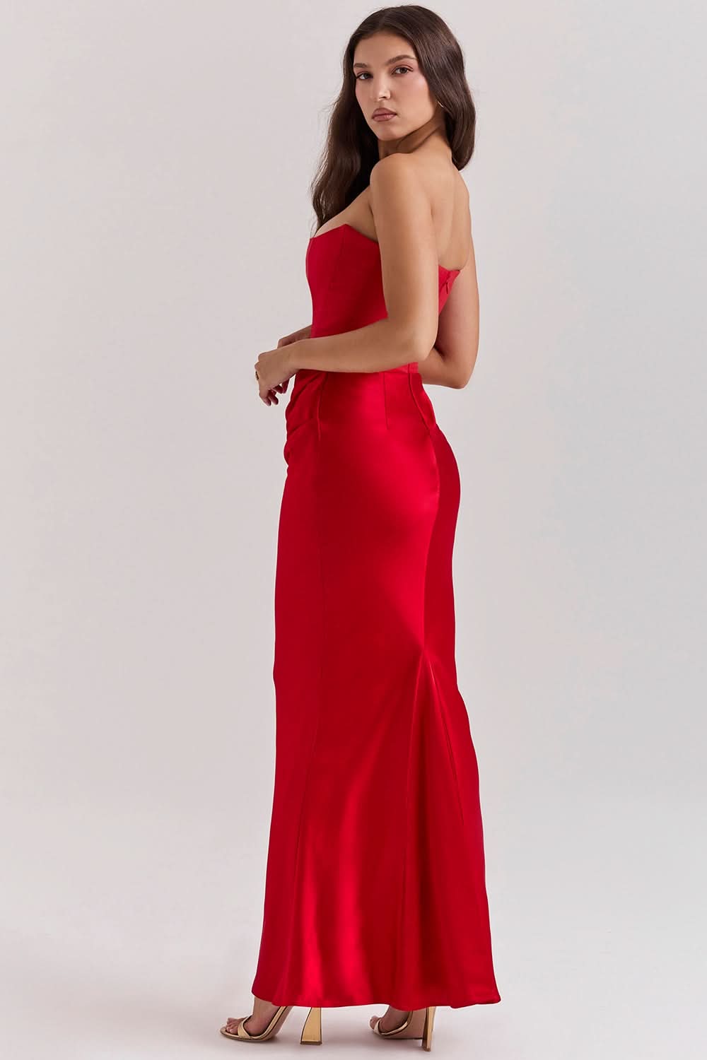 Adeline | Strapless Corset Fishtail Maxi Dress