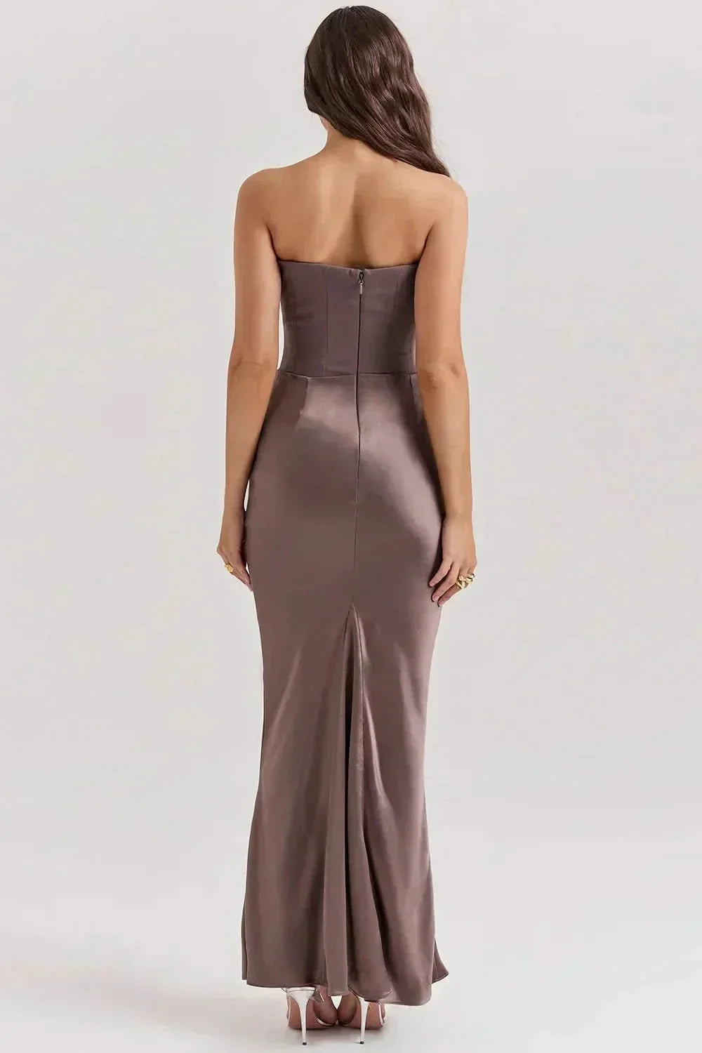 Adeline | Strapless Corset Fishtail Maxi Dress