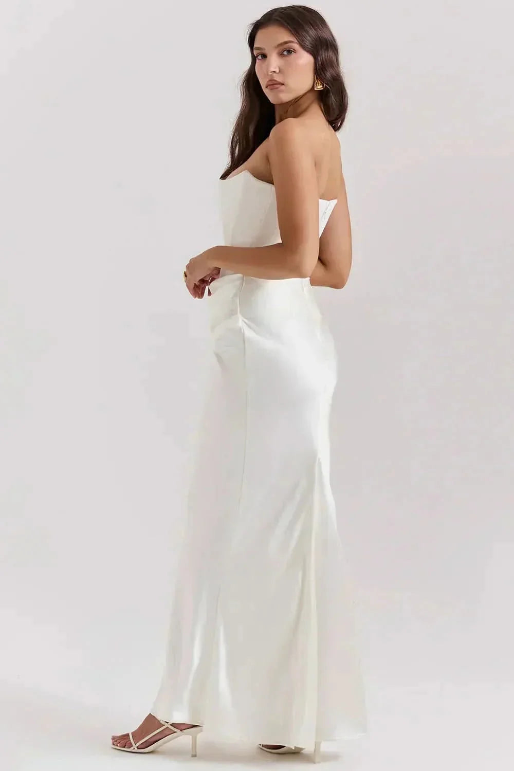 Adeline | Strapless Corset Fishtail Maxi Dress