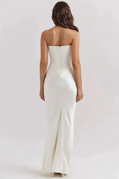 Adeline | Strapless Corset Fishtail Maxi Dress