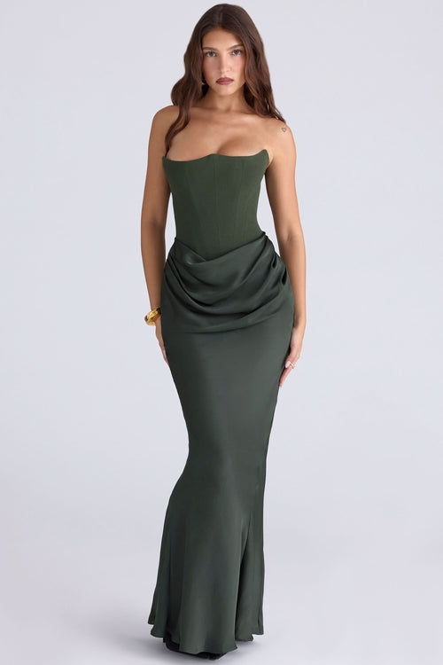 Adeline | Strapless Corset Fishtail Maxi Dress