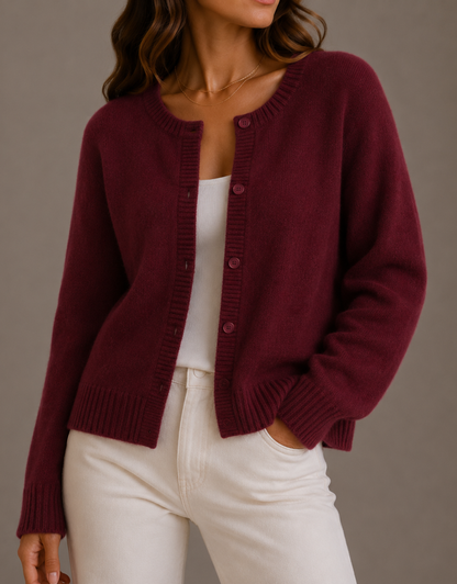 Emily | Knit Crew Neck Button Cardigan