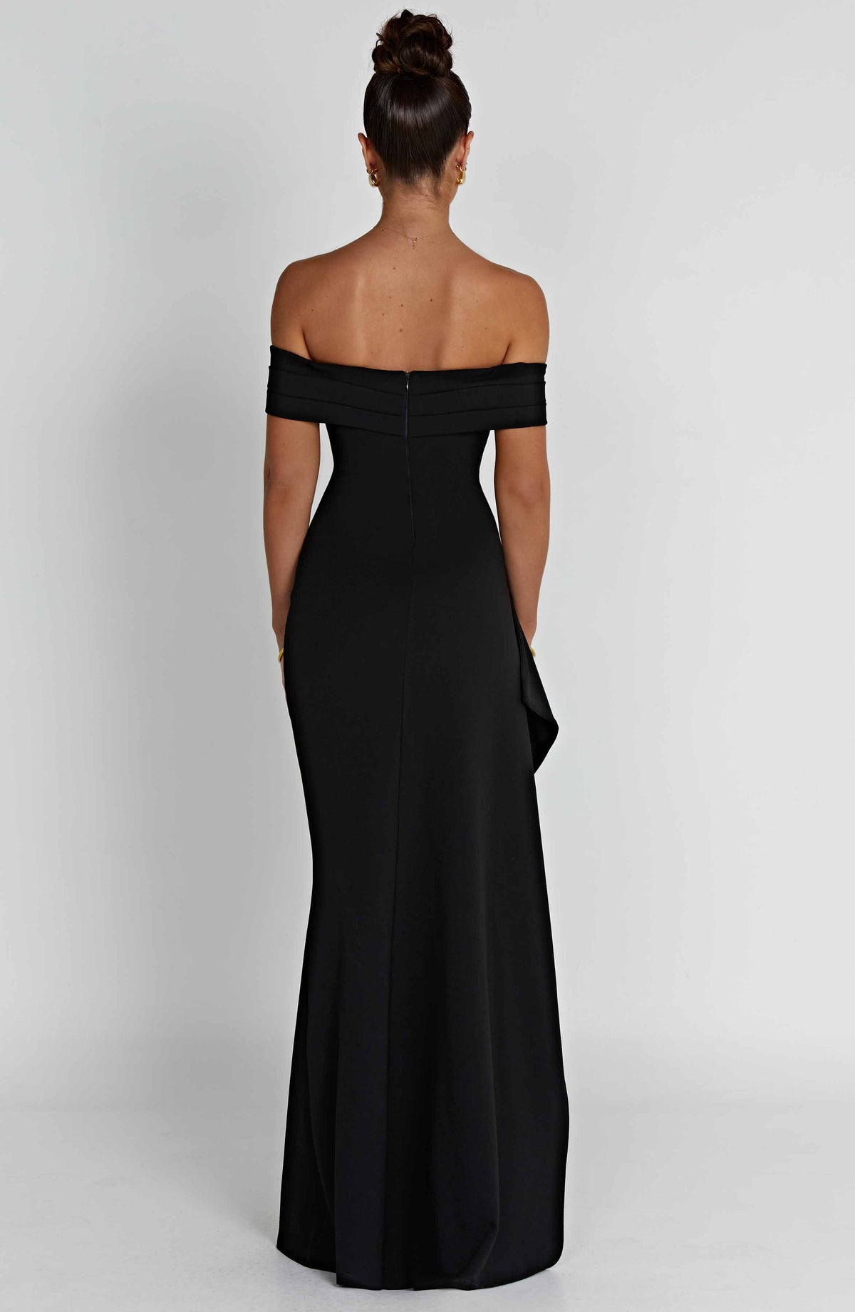 Bettina | Bardot Pleated Glitter Mesh Maxi Dress