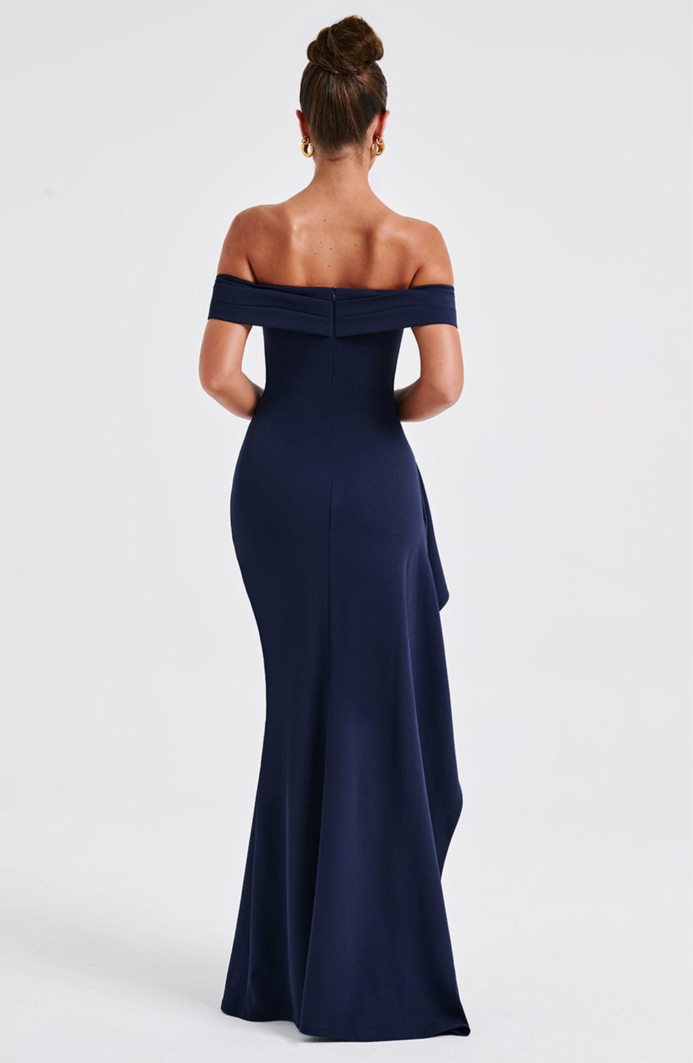 Bettina | Bardot Pleated Glitter Mesh Maxi Dress