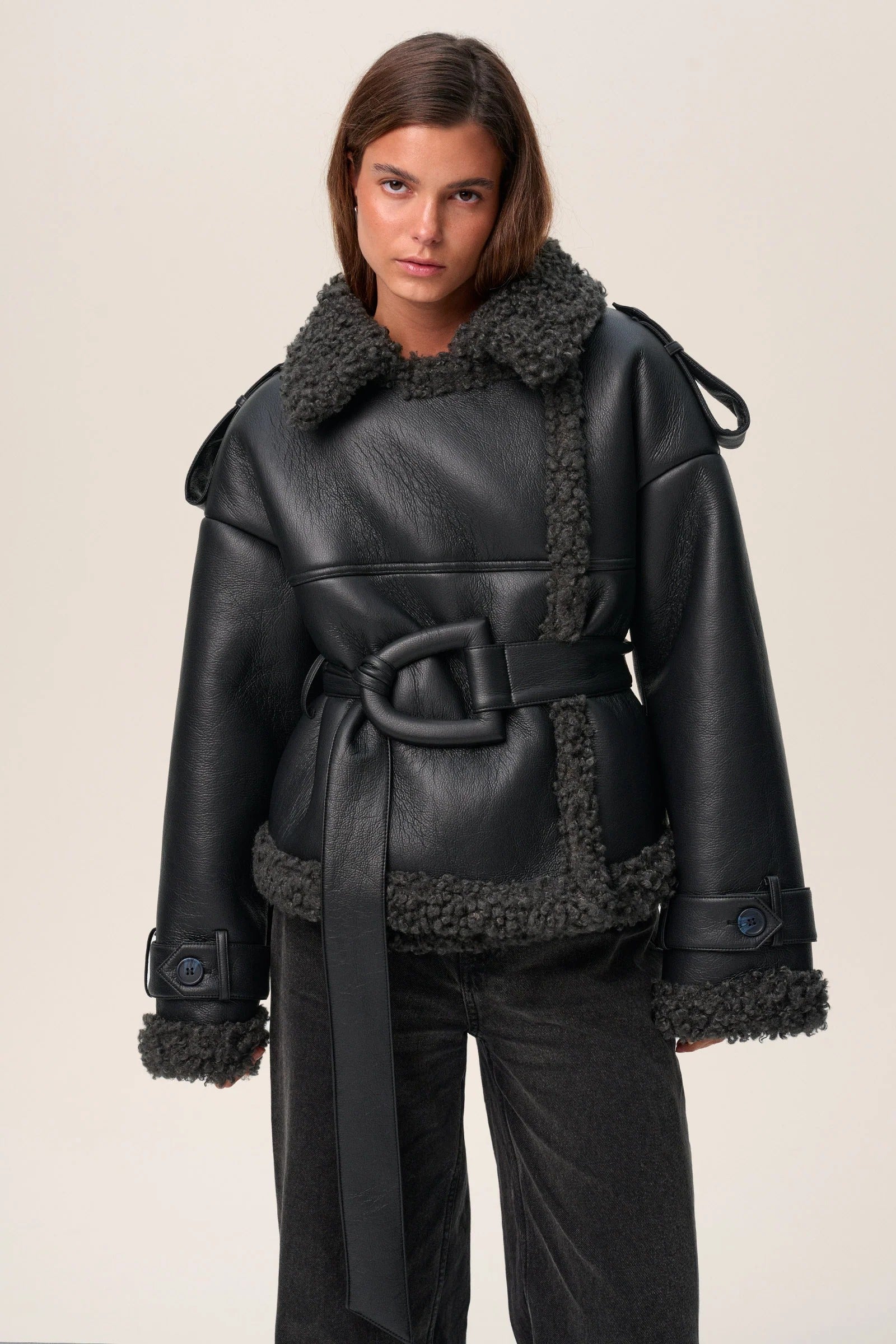 Eve | Belted Shearling Long Coat