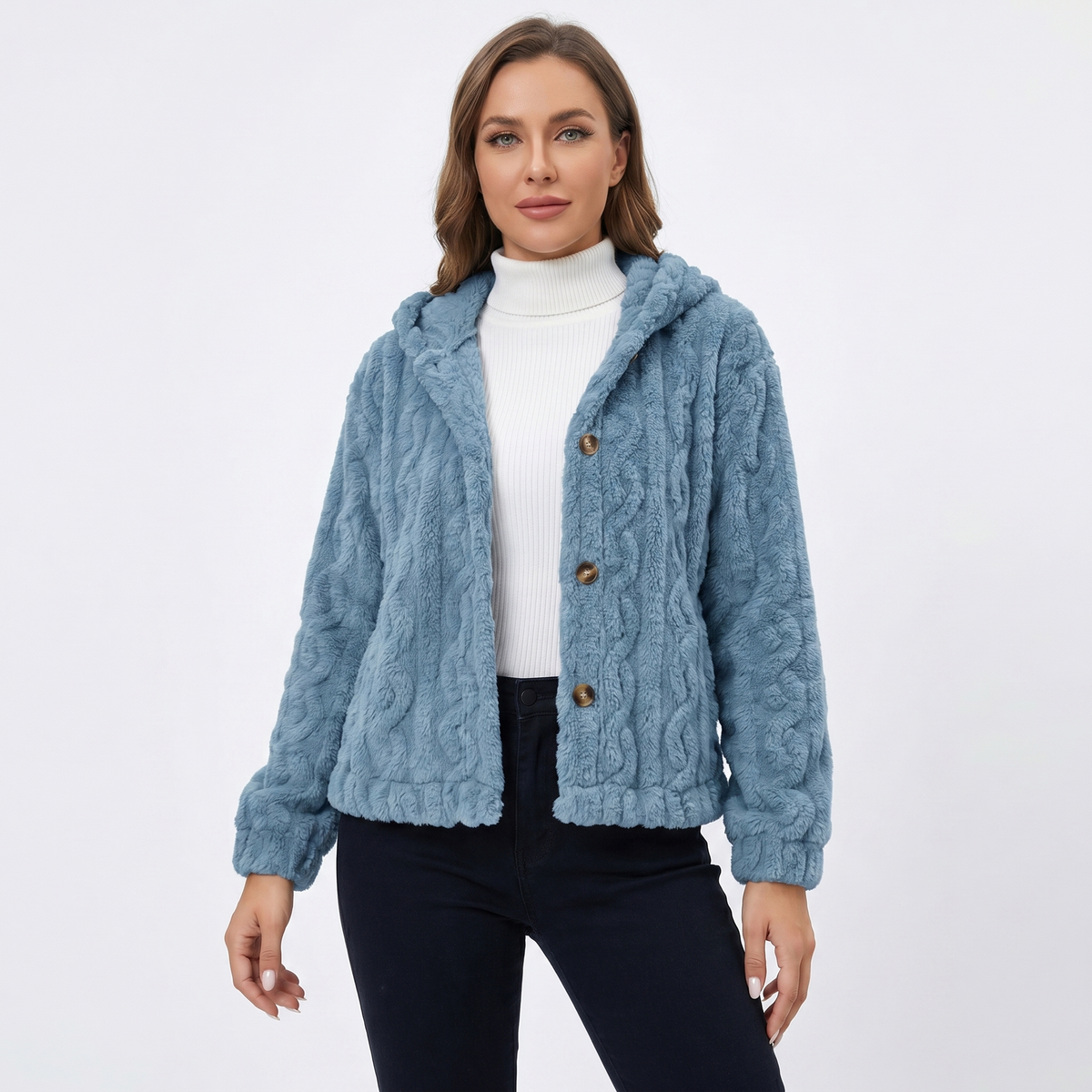 Fern | Fleece Hooded Cardigan