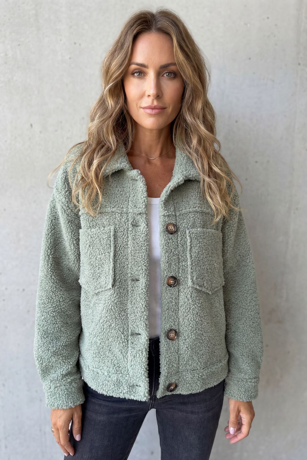 Floretta | Teddy Fleece Button Up Jacket