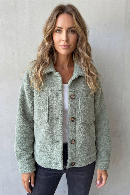 Floretta | Teddy Fleece Button Up Jacket