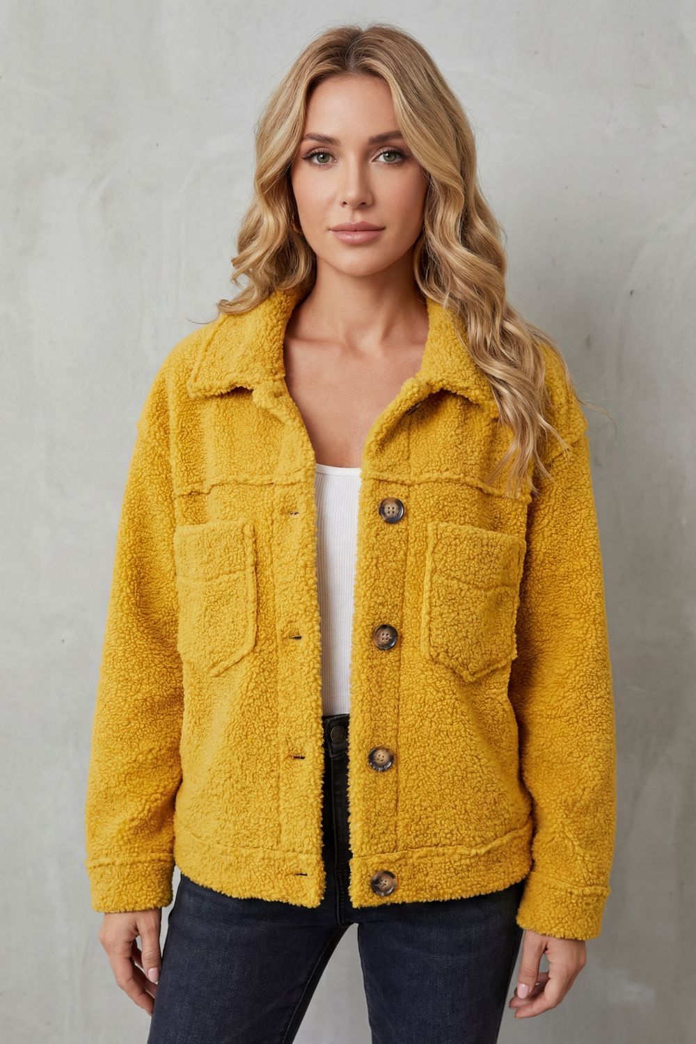 Floretta | Teddy Fleece Button Up Jacket