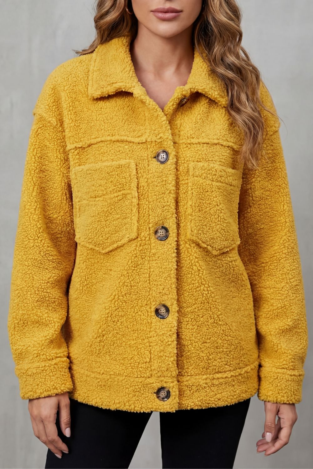 Floretta | Teddy Fleece Button Up Jacket