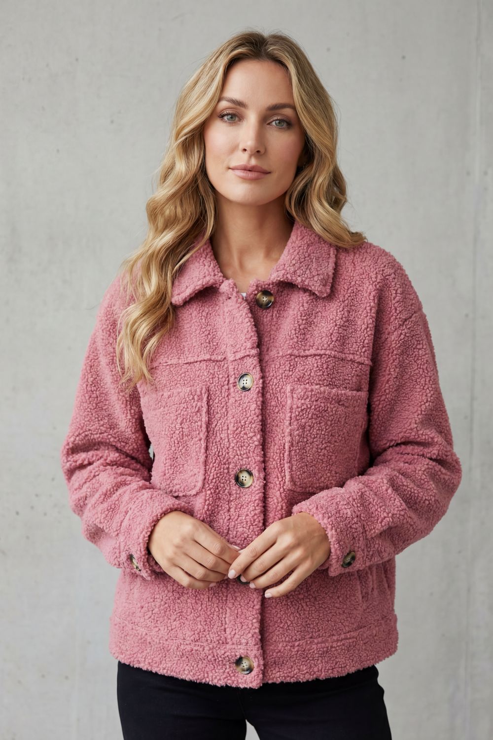 Floretta | Teddy Fleece Button Up Jacket
