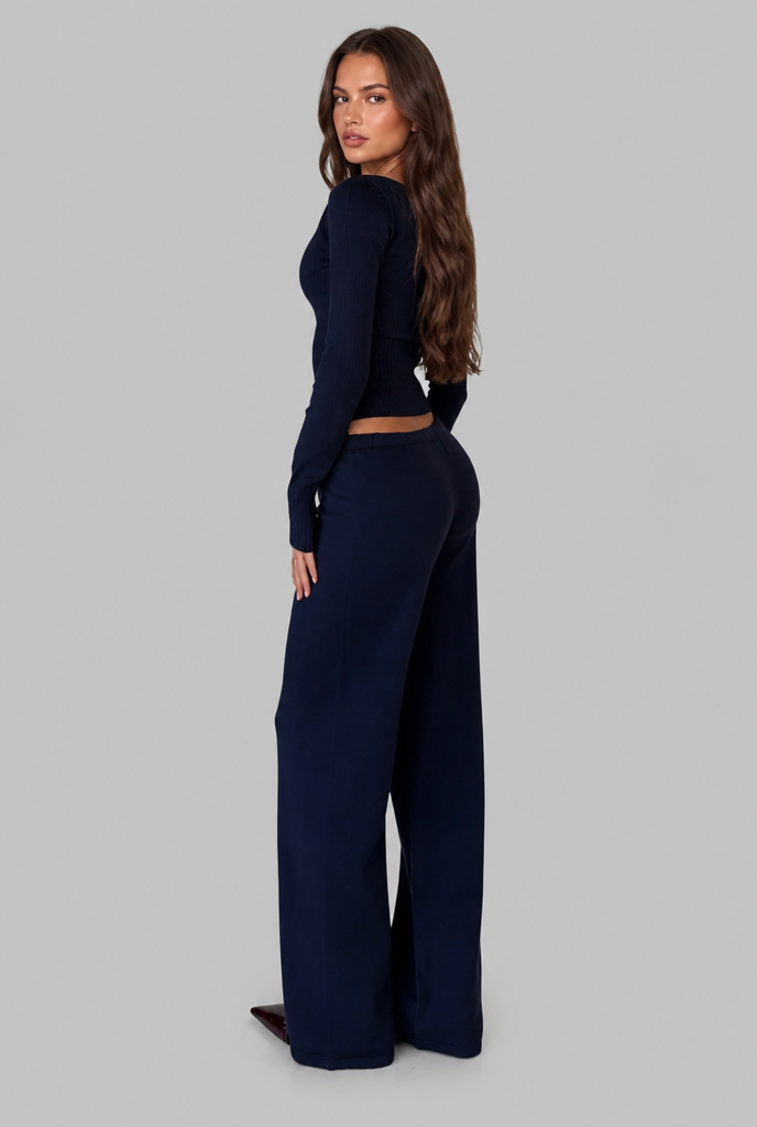 Francesca | Ribbed Knit Cardigan Trouser Set