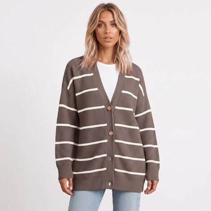 Freya | Ribbed Knit Button-Front Cardigan