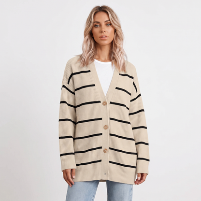 Freya | Ribbed Knit Button-Front Cardigan